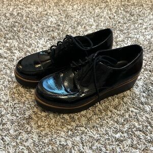Soda Black Platform Patent Leather Shoes
